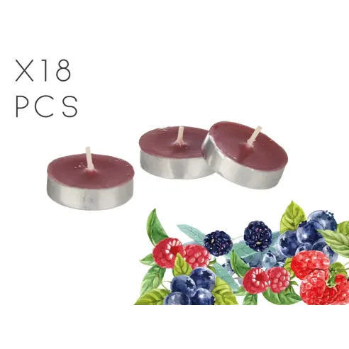 set dieciocho velas tea frutos rojos