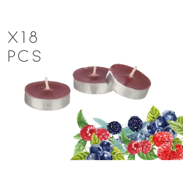 set dieciocho velas tea frutos rojos