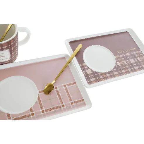 mug set 3 piezas bandeja y cuchara