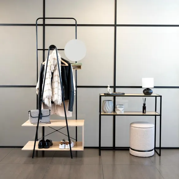 perchero recibidor con espejo