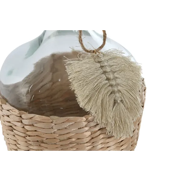 jarron florero cristal rattan hoja 2