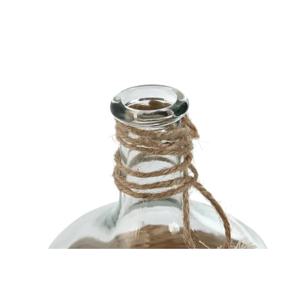 jarron florero cristal rattan hoja