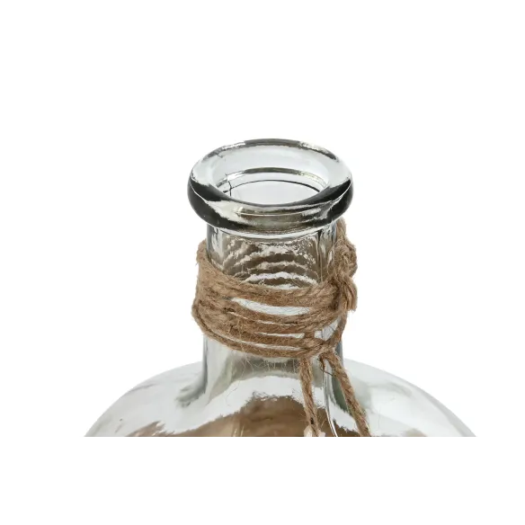 jarron florero cristal rattan con hoja