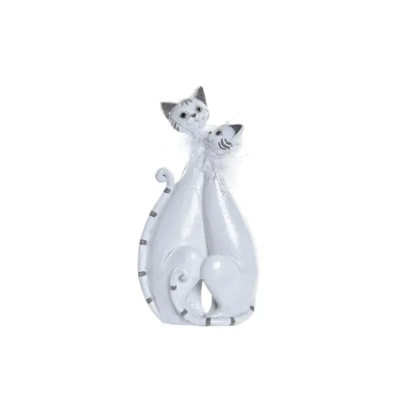 figura pareja gatos brillante blanco