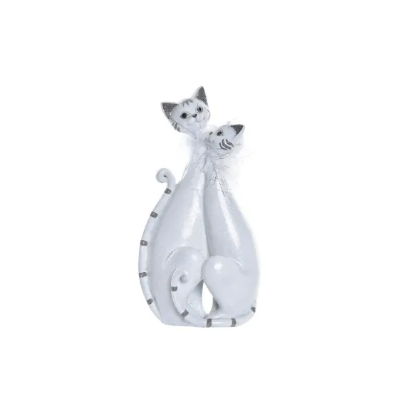 figura pareja gatos brillante blanco