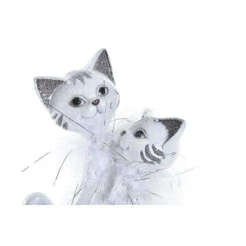 figura pareja gatos brillante blanco
