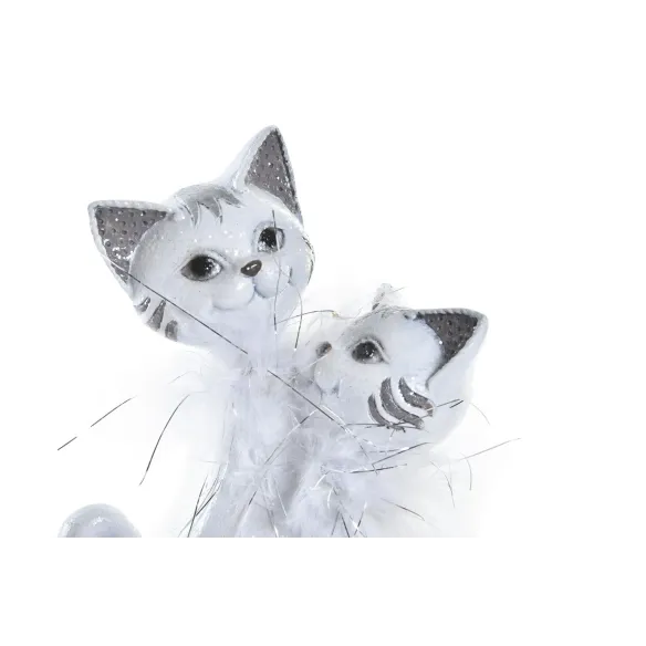 figura pareja gatos brillante blanco