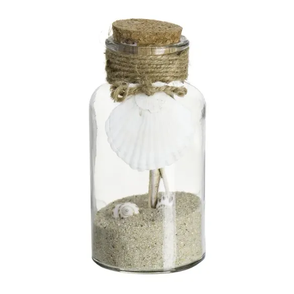 fraco arena y conchas decorativo