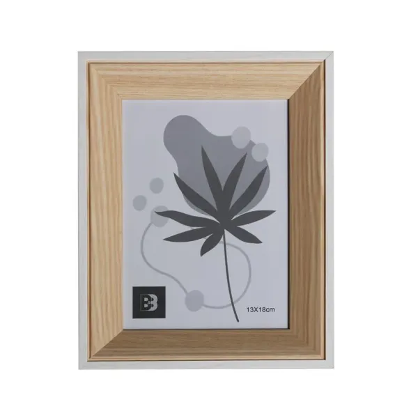 marco de fotos 13x18 madera y blanco