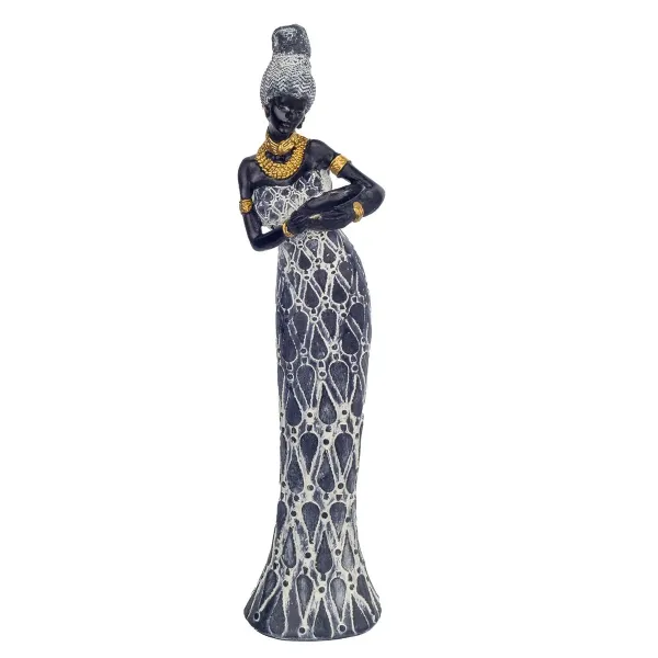 figura africana con basija gris
