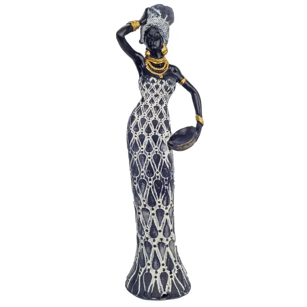 figura africana con basija gris