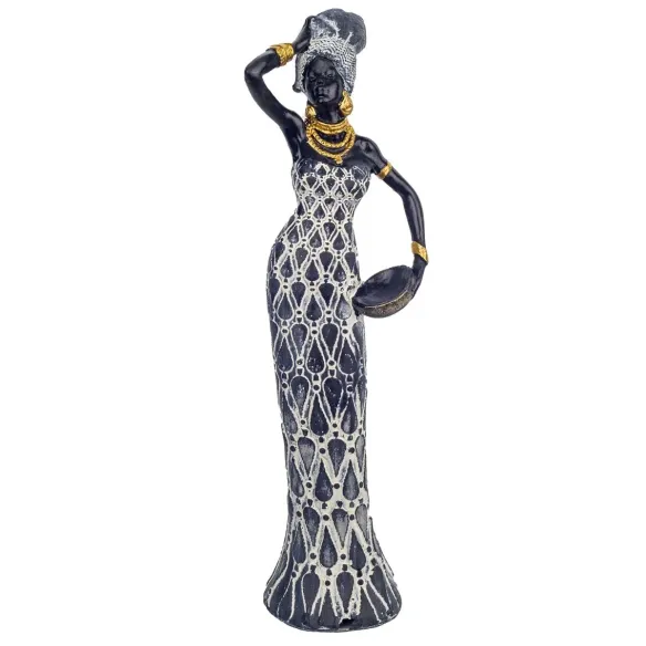 figura africana con basija gris