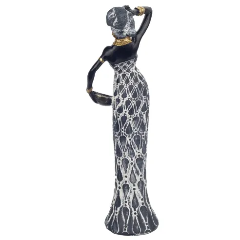 figura africana con basija gris