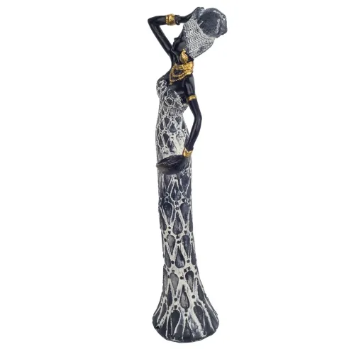 figura africana con basija gris