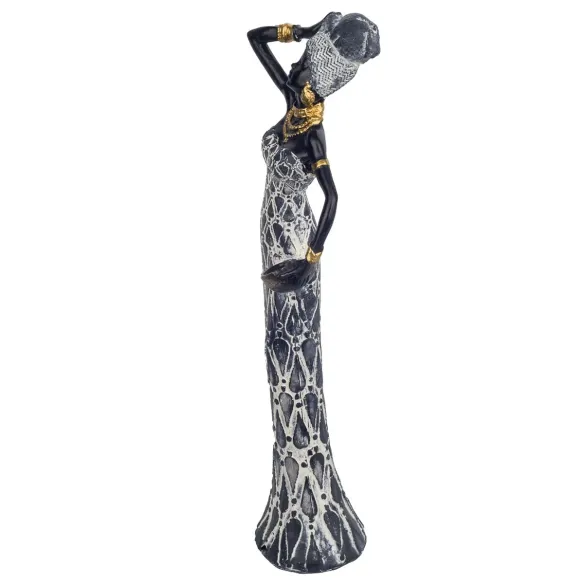 figura africana con basija gris