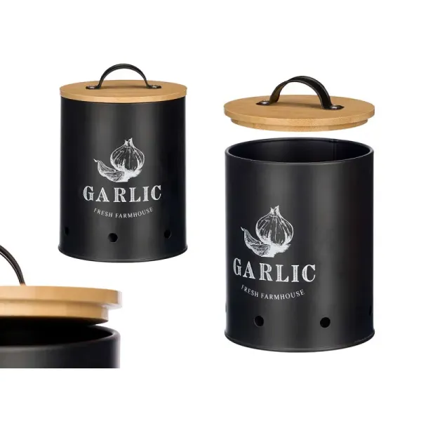 bote ajos tapa bambu negro