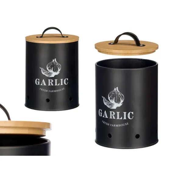 bote ajos tapa bambu negro