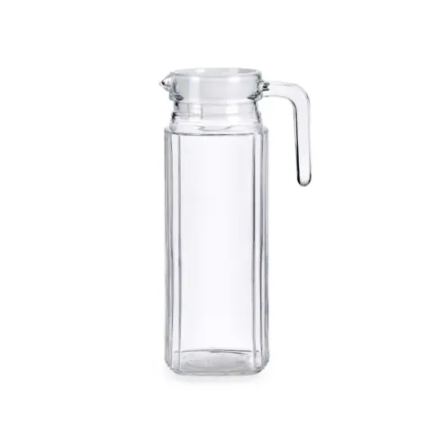 jarra cristal cuadrada rayada 1l
