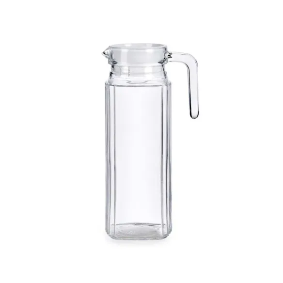 jarra cristal cuadrada rayada 1l