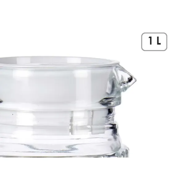 jarra cristal cuadrada rayada 1l