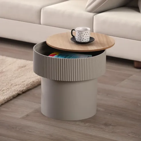 mesa auxliar redonda leslie