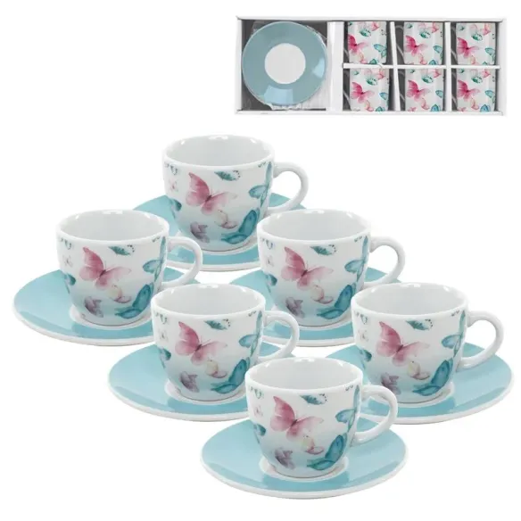 juego cafe 6 servicios mariposas 90 ml