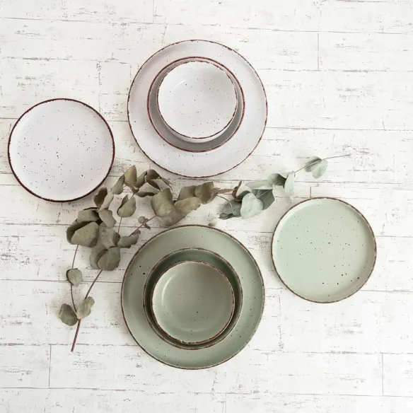 plato hondo ceramico duna verde